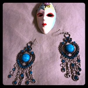Jewel Tone Chandelier Earrings